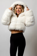 SugarFur Frost LED Coat - White Light Up Faux Fur Jacket